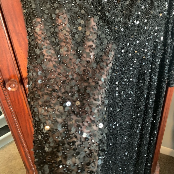 NWT SCALA Vintage Black Silk Sequin evening dress, Size M - Picture 11 of 11